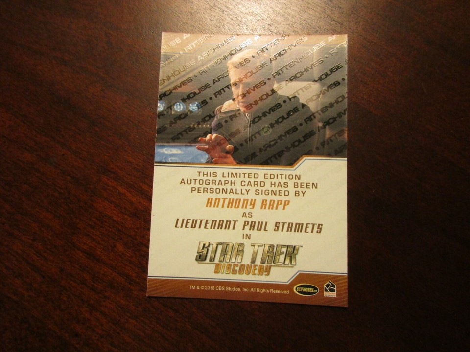 Star Trek Discovery Season 4: Anthony Rapp (Bordered) Autograph Series ...