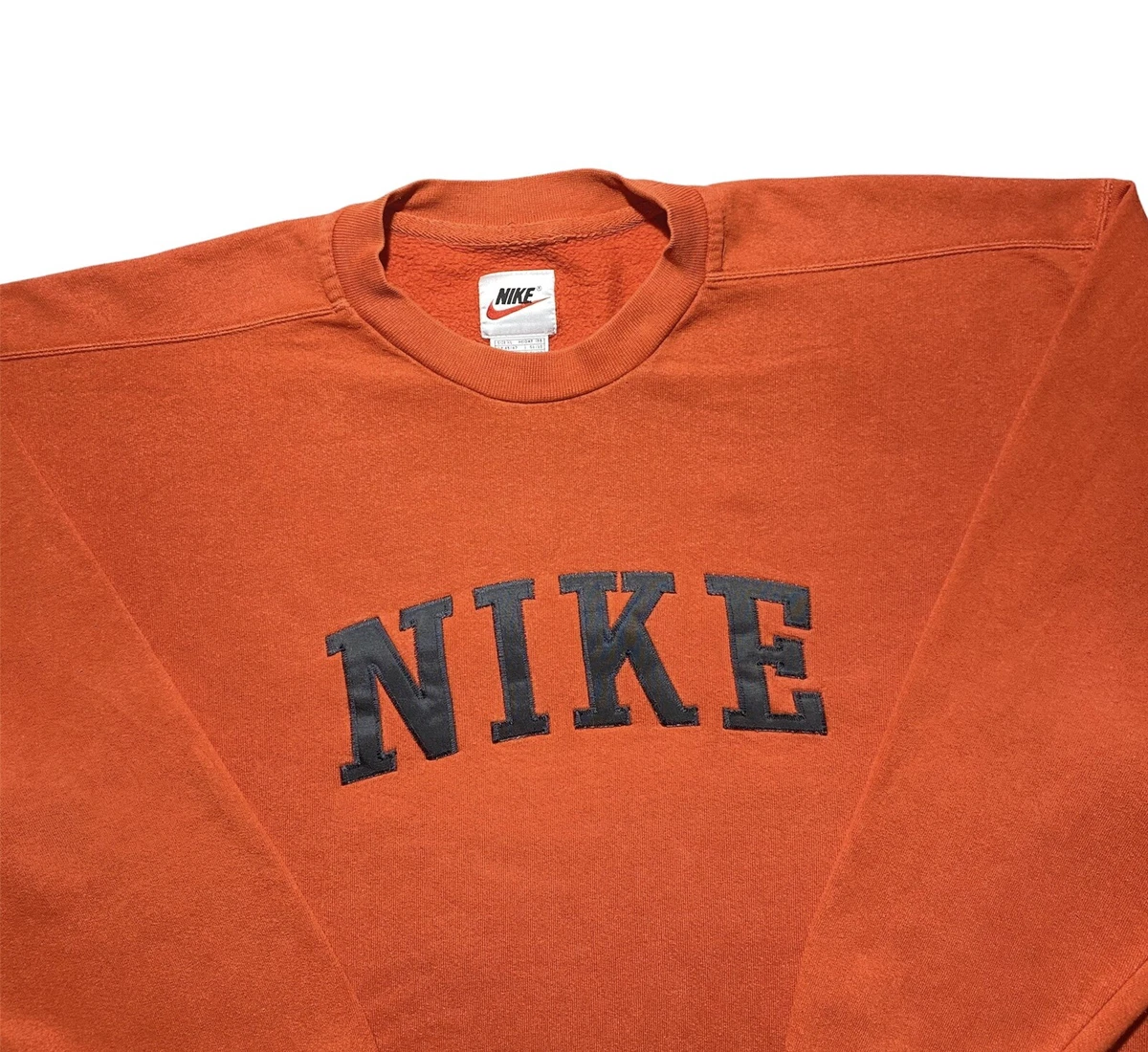 Man s Rare Vintage Sweatshirt Nike Size XL Orange Big Logo