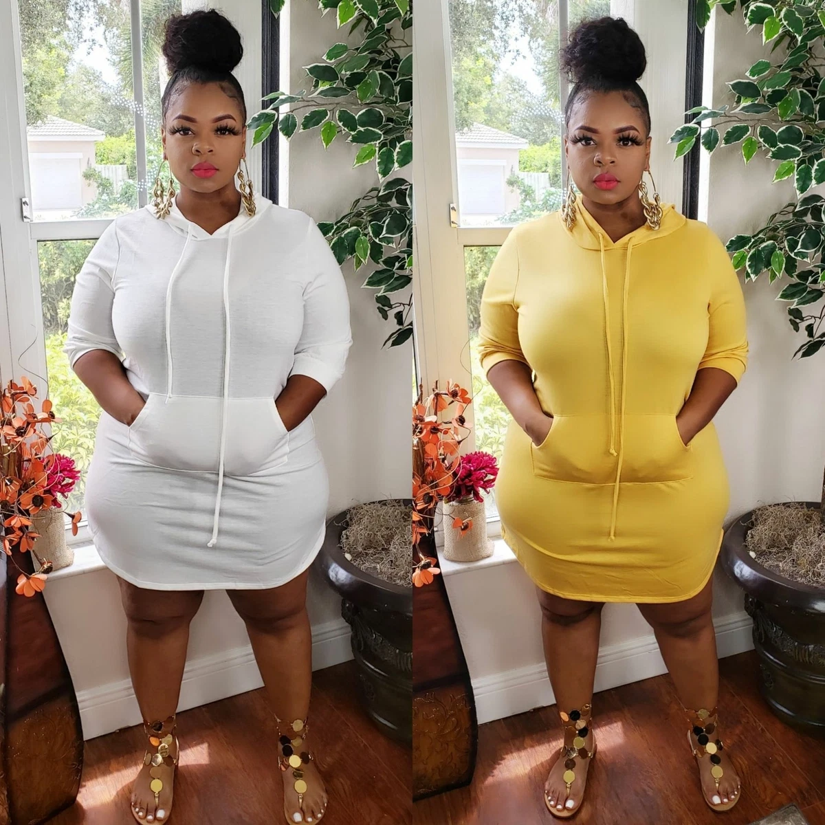 Hooded top bodycon dress