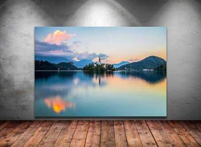 Gerahmte Kapelle St. Maria | Bleder See Drucke, Slowenien Berg Fotografie