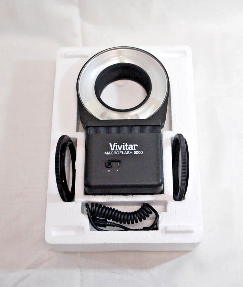 Vivitar Macroflash 5000 Ring Flash with Cable and 49, 52 & 55mm Rings   T1628 - Image 4 of 4