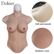 Plus Size Silicone Half Bodysuit Half Body Breast Forms Breastplate Fake Boobs