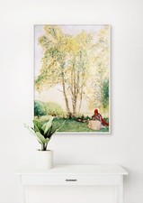 Carl Larsson: Beneath the Birches. Fine Art Giclee Museum Luxury Gift Print
