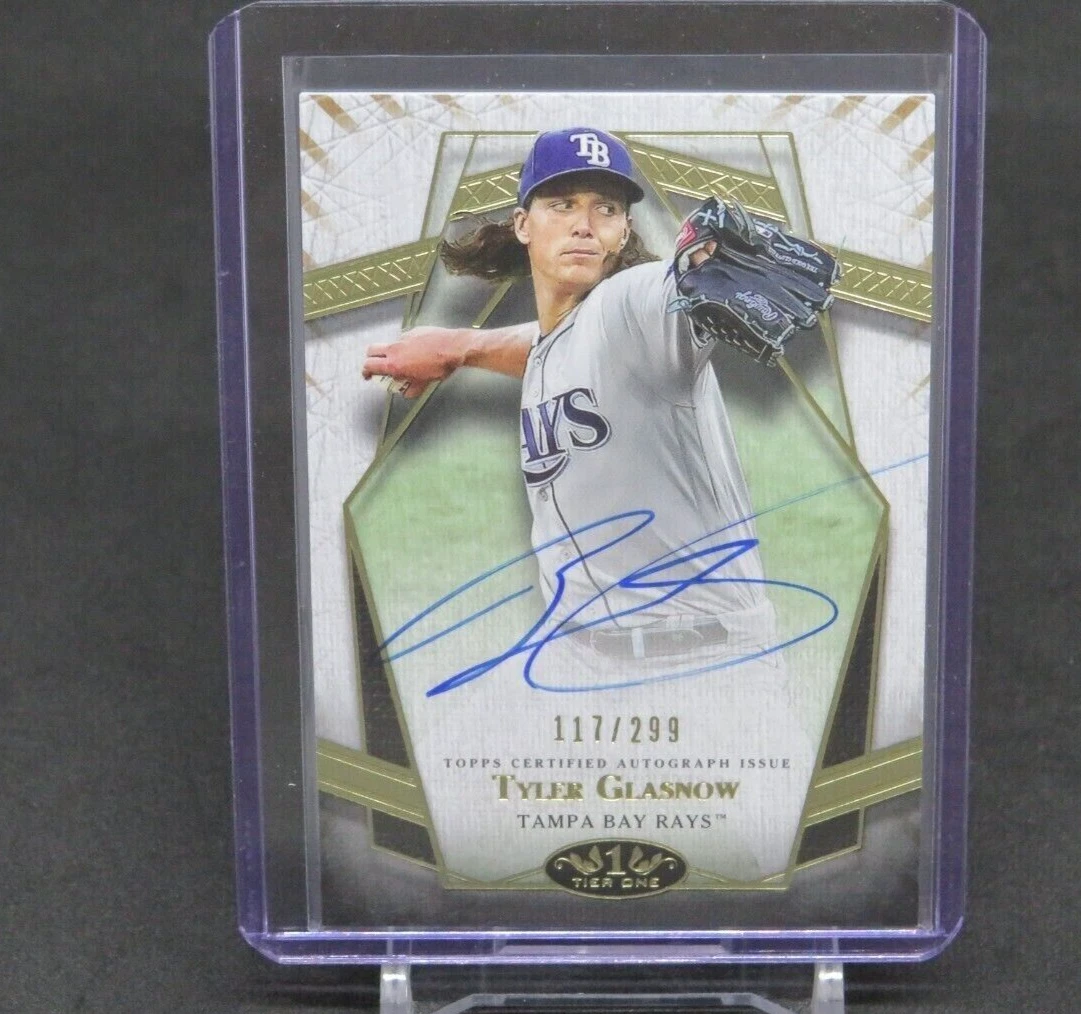 2022 TOPPS TIER ONE TYLER GLASNOW AUTO /299 RAYS LOS ANGELES 