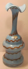 Fabulous Mid-Century Modern EMPOLI 16" Art Glass Vase BLUE & BROWN w Sticker!!!