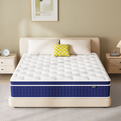 12'' 14 Inch Hybrid Spring Gel Memory Foam Queen Mattress in a Box Full King Size