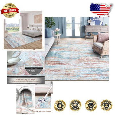 Soft and Durable 8x10 Abstract Area Rug - Kid & Pet Friendly, Water Resistant