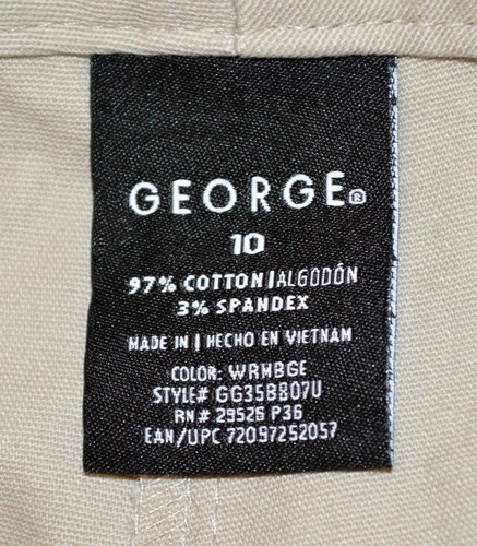 George Junior Girls School Uniform Flat Front Bermuda Short AdjustWaist Beige 10 - Picture 6 of 6