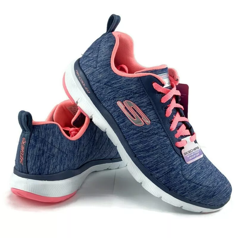 boksen Kers regio Skechers Women Flex Appeal 3.0 Insiders Sneakers Memory Foam Navy Coral  Size 6.5 | eBay