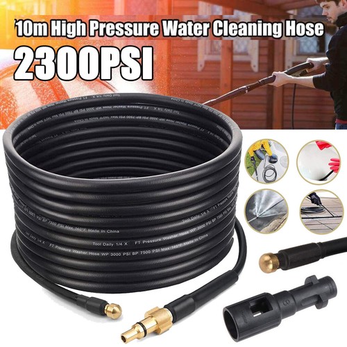 10M Drain Rods Flexible High Pressure Washer Hose Pipe Sewer Cleaner