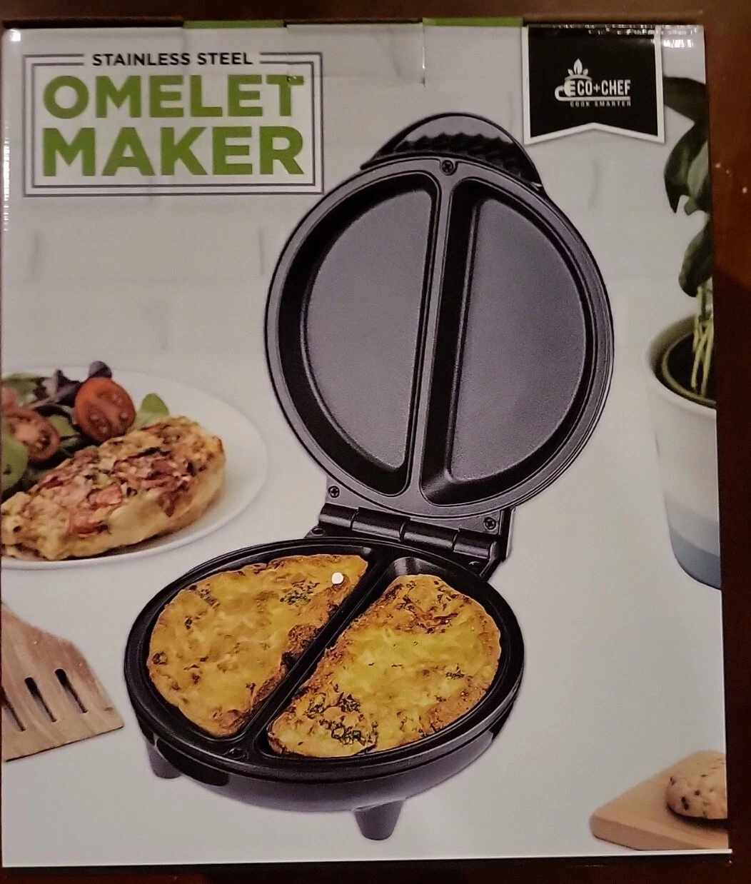 New in Box Eco+Chef Omelet Maker Stainless Steel Non-Stick Coating