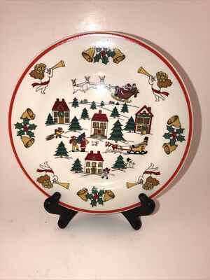 JOY OF CHRISTMAS ~ 7 1/2  BREAD PLATES ~ CHINA MARK ~ SET OF (2) ~ EUC ( C1 Lot)