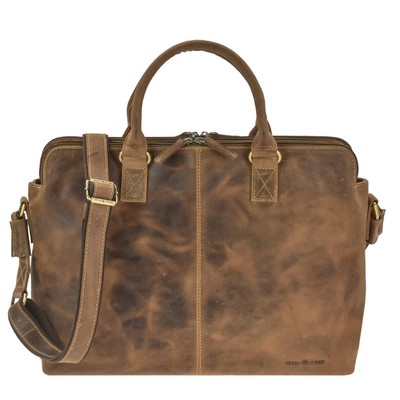 Business Shopper Damen Leder 40x30cm ''Vintage'' antikbraun Aktentasche Greenburry