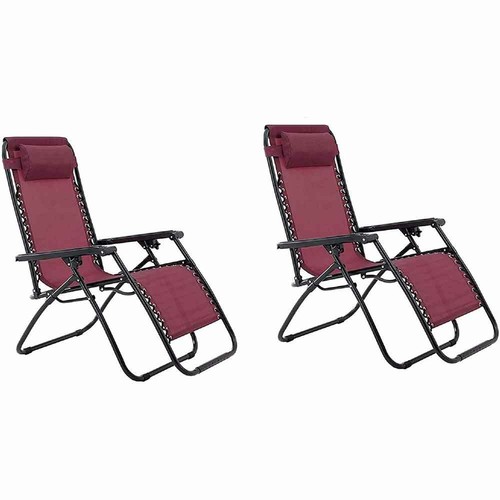 Chaises Longues Pliable Pour L'Extérieur À Gravité Zero Rouge