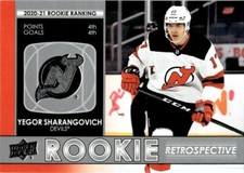 2021-22 Upper Deck Rookie Retrospective Yegor Sharangovich New Jersey Devils