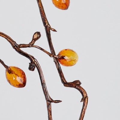 Amber Faceted Berries - Long Cascading Stems -  Fall Floral Branch - Set of 2