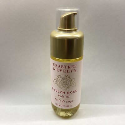 Crabtree & Evelyn EVELYN ROSE Body Oil REJUVENATES & INVIGORATES 4 oz Brand New!