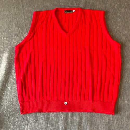Comfort Knit's Sweaters made in USA red V neck Acrylic sweater vest