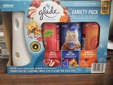 VARIETY PACK GLADE AUTOMATIC SCENTED, 3-6.2 oz REFILLS, 1-SPRAY UNIT/PUMPKIN