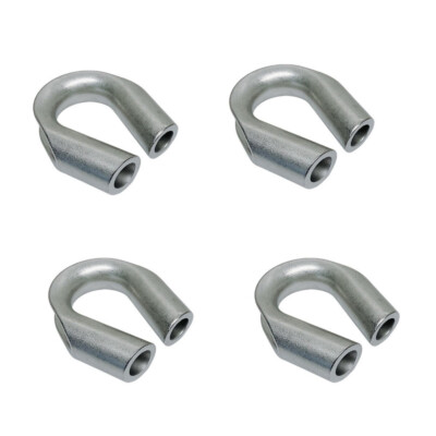 4 Pc Stainless Steel HD 1'' Captive Tubular Thimble Wire Rope Tube Thimble
