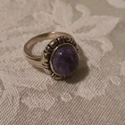 Vintage BBJ Charoite Light Purple 925 Sterling Silver Ring Size 9 Stamped/Signed