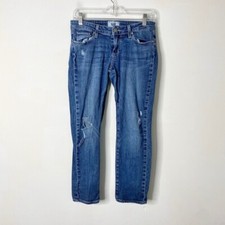 Paige Women  s Size 25 Cotton Blend Distressed Jimmy Jimmy Crop Jeans