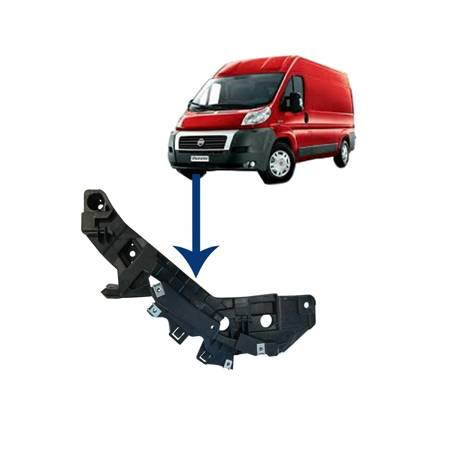 Support phare avant droit Jumper Ducato Boxer 1375162080 patte fixation optique d'origine