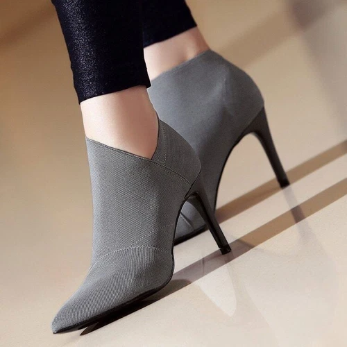 Damen High Heels Booties Spitz zulaufend Pumps Stiefeletten Party Stilettos Schuhe - Bild 2 von 17