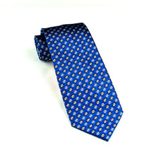Mens Blue 3" Wide Tie 8cm Necktie Traditional Geometric B2B Fashion