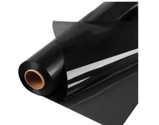 POPGIFTU Black Cellophane Wrap Roll-Unfolded 34"Wide x 100" Long-3Mil Thick New