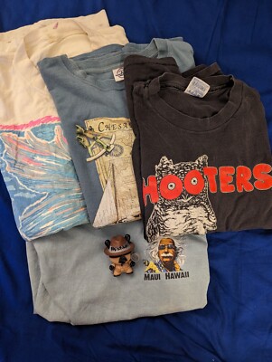 Lot Of thrift Tees Mix Sz #5 Vintage Hooters Hawaii Einstein 90s