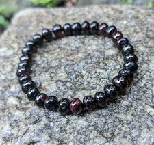 Natural Baltic Amber Bracelet Dark Red Beads for Women, Gift for Girlfriend