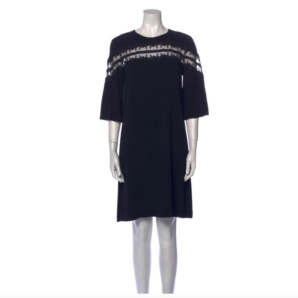 Sandro SZ 3 black lace cut out shift dress