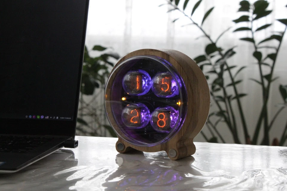 Nixie tube clock DOLAM LC-513A round enclosure tubes Remote type C - Image 3 of 4