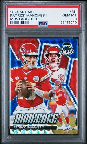 2024 Mosaic Patrick Mahomes II Montage Blue /99 #M1 PSA 10 GEM MINT POP 3🔥