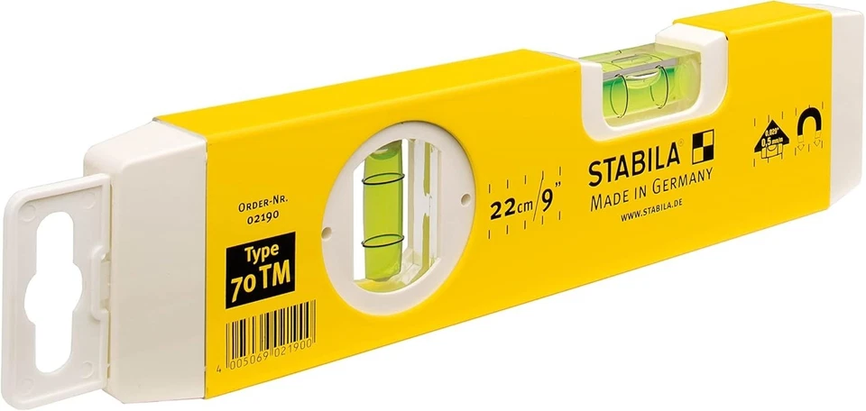 25cm Magnetic Torpedo Level with Vials Heavy Duty Metal Tool - Image 3 of 4