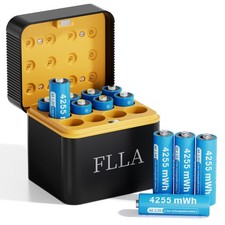 Rechargeable AA Lithium Batteries, 12 Slot 1.5V 4255mWh Constant Output Doubl...