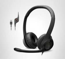 USB Wired Headset with Noise Cancelling Mic for Chromebook PC Laptop Inline...