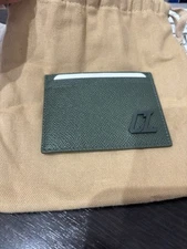 Christian Louboutin Leather Credit Card Holder Forest Green