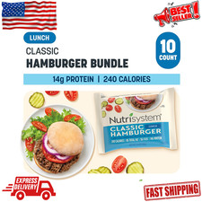 Nutrisystem High Protein Classic Beef Hamburgers Frozen, 14g Protein, 10 Count