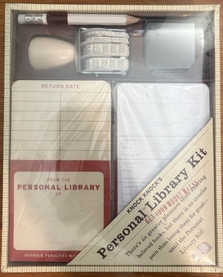 NEW Personal Library Kit Knock Knock 2009 Date Stamp Checkout Cards Pockets