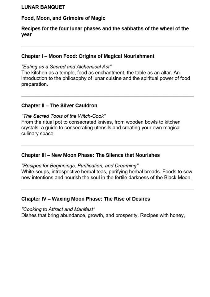Esoteric Book Magic Grimoire Lunar Banquet Kitchen Cooking Recipes Pagan Witch - Image 3 of 4