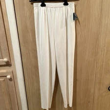 NEW NWT Ming Wang Women’s White Acrylic Knit Ankle Pants Size Small
