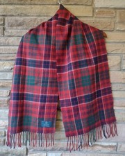 Clans Scotland Red Tartan Plaid Scarf 100 Lambswool Fringe Scarf 56 X 12 in