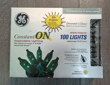 GE String A Long Classic Lights 100 Light Set Green Bulbs Indoor Outdoor 41.2 Ft