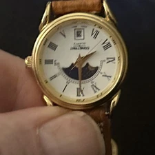 Constant Ladies Vintage MoonPhase Brown Strap & Battery Working nice watch