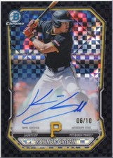 KONNOR GRIFFIN 2026 BOWMAN CHROME BLACK X-FTR AUTO 6/10  (HIS JERSEY #)! + BONUS