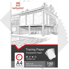 Premium Tracing Paper Pack – 9x12 Inches, 100 Sheets, 60gsm, Transparent Pape...