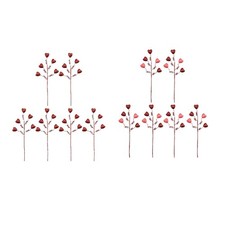 6x Artificial Valentine's Day Heart Picks Heart Floral Picks DIY Crafts