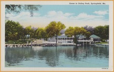 Springfield, MO., scene in Doling Park, Beach, Row Boats & Band Stand -